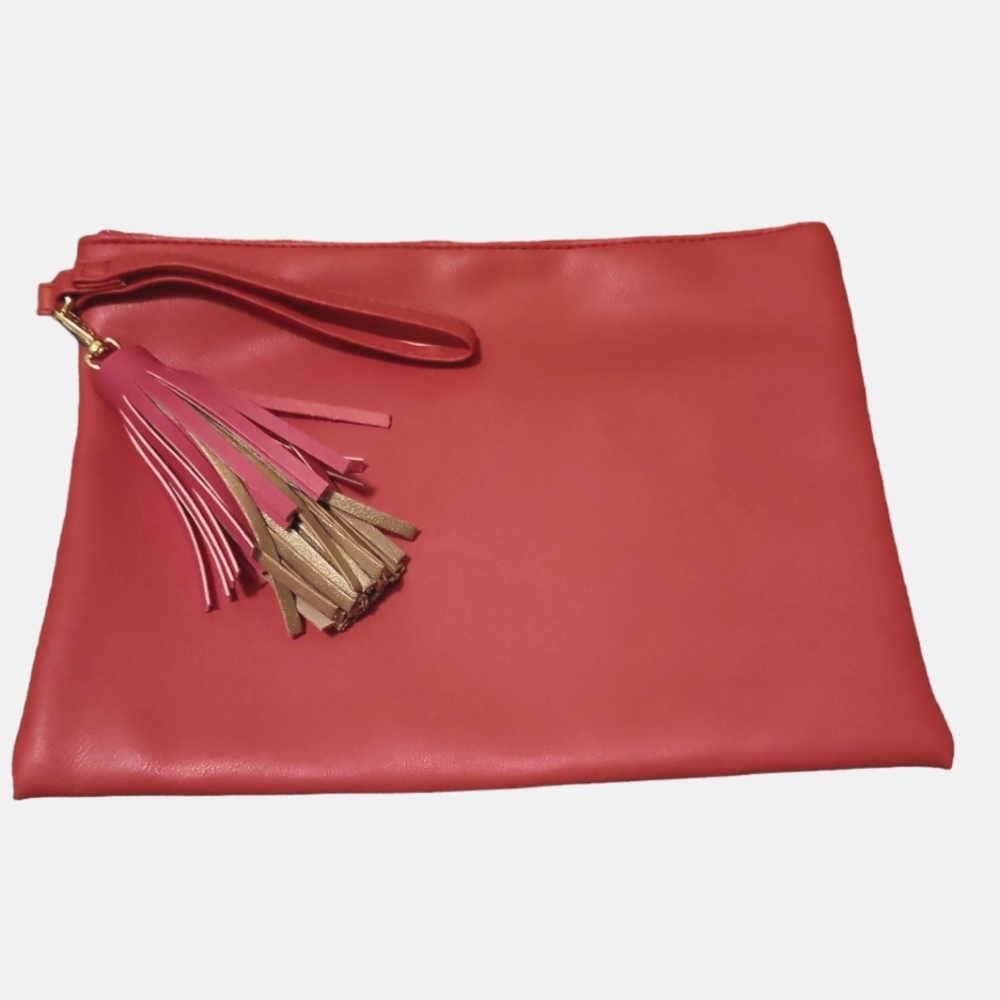 Coral colored wristlet
